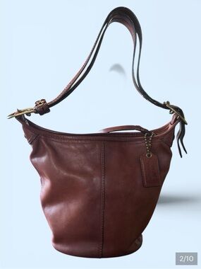 Vintage Coach Bleecker 11422 Cognac Glove Tanned Leather Hobo Bucket Bag Y2K